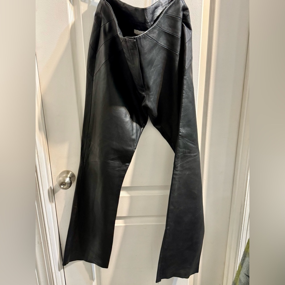 Women's Black Leather Pants